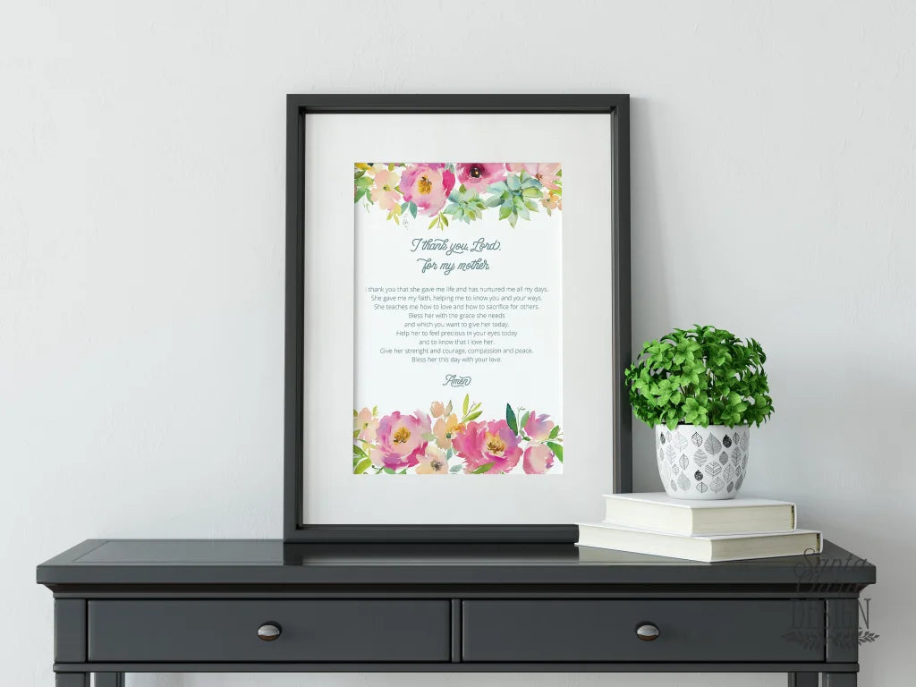 A Prayer for Mothers, Catholic Art Print, Gift for her, Catholic Prayer print, Catholic art, Catholic Print, Catholic gift, mother's day