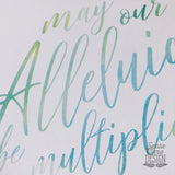 Alleluias be Multiplied Art Print | Easter Catholic Poster | RCIA Confirmation Baptism Gift | Easter Decor | Spring Print 5x7, 8x10