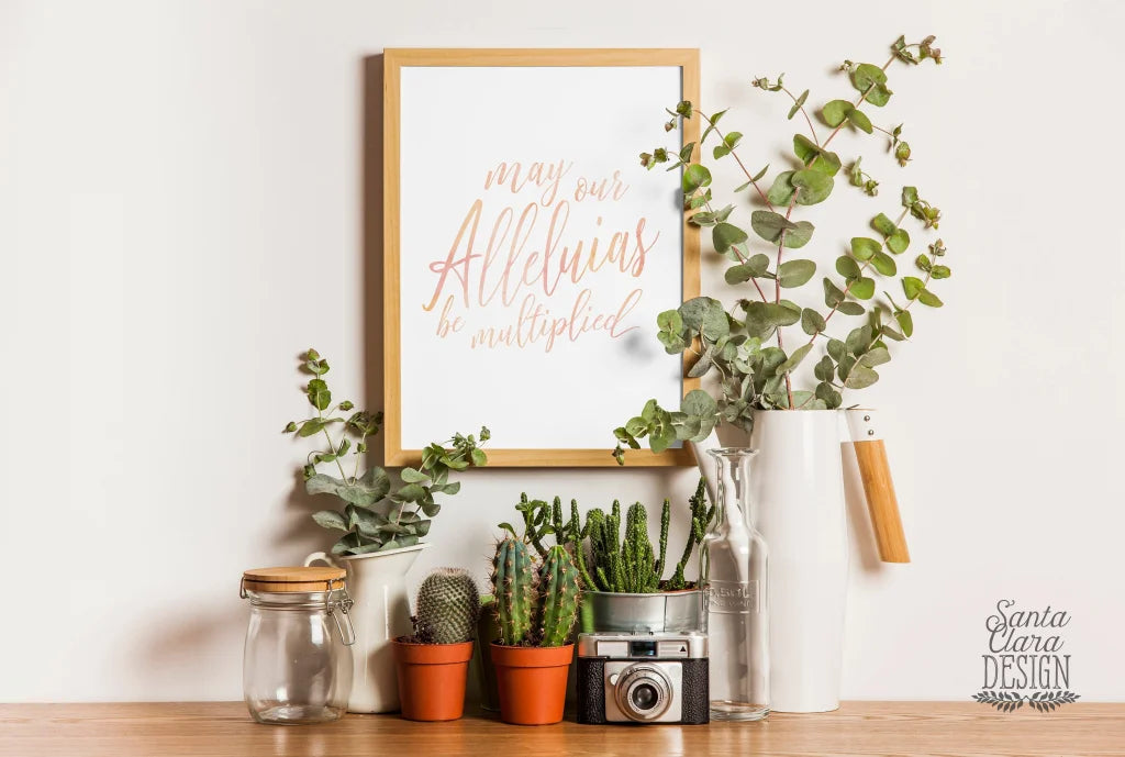 Alleluias be Multiplied Art Print | Easter Catholic Poster | RCIA Confirmation Baptism Gift | Easter Decor | Spring Print 5x7, 8x10