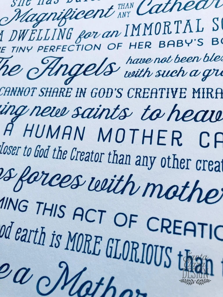 Cardinal Mindszenty quote "The Most Important Person on Earth is a Mother" Mother's Day Print, Gift for her, Catholic Print, Catholic Art