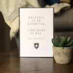 Chesterton "Marriage Is An Adventure" Quote Print | Catholic wall art | Marriage home decor | Religious inspirational catholic print