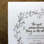 Mother's Day and Father's Day Chesterton quote "The Most Extraordinary Thing" Catholic Art Print, Gift for her, Catholic Print, Catholic