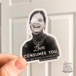 Chiara Corbella Patrillo Decal "Love Consumes You" Catholic Inspirational Sticker for indoor/outdoor use | waterbottle laptop car gift