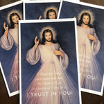 Divine Mercy Print "Jesus I Trust in You" Catholic Saint Quote, Confirmation Gift, Catholic Print, Wall Art, Saint Print, Catholic, Faustina