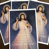 Divine Mercy Print "Jesus I Trust in You" Catholic Saint Quote, Confirmation Gift, Catholic Print, Wall Art, Saint Print, Catholic, Faustina