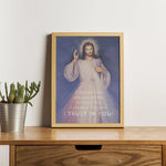Divine Mercy Print "Jesus I Trust in You" Catholic Saint Quote, Confirmation Gift, Catholic Print, Wall Art, Saint Print, Catholic, Faustina