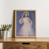 Divine Mercy Print "Jesus I Trust in You" Catholic Saint Quote, Confirmation Gift, Catholic Print, Wall Art, Saint Print, Catholic, Faustina