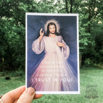 Divine Mercy Print "Jesus I Trust in You" Catholic Saint Quote, Confirmation Gift, Catholic Print, Wall Art, Saint Print, Catholic, Faustina