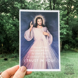 Divine Mercy Print "Jesus I Trust in You" Catholic Saint Quote, Confirmation Gift, Catholic Print, Wall Art, Saint Print, Catholic, Faustina