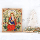 Folk Madonna and Child, Vintage Catholic Art, Jesus Mary Art Print, Catholic Christmas Decor, Advent, Christmas decor, vintage art