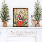 Folk Madonna and Child, Vintage Catholic Art, Jesus Mary Art Print, Catholic Christmas Decor, Advent, Christmas decor, vintage art