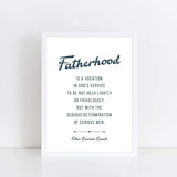 Fatherhood quote print, Fr. Lovasik Father's Day, gift for him, dad birthday, fathers day, wedding gift dad, prayer for dad, Catholic Dad