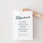 Fatherhood quote print, Fr. Lovasik Father's Day, gift for him, dad birthday, fathers day, wedding gift dad, prayer for dad, Catholic Dad