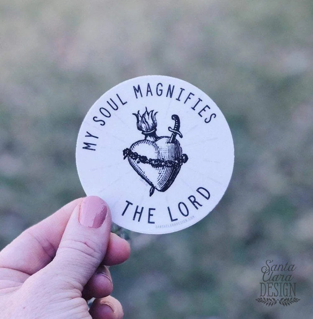 Immaculate Heart Decal "My Soul Magnifies the Lord" Catholic Marian Vinyl Sticker | indoor outdoor use | waterbottle laptop car faith decal