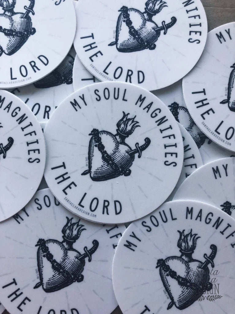Immaculate Heart Decal "My Soul Magnifies the Lord" Catholic Marian Vinyl Sticker | indoor outdoor use | waterbottle laptop car faith decal