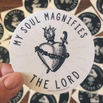 Immaculate Heart Decal "My Soul Magnifies the Lord" Catholic Marian Vinyl Sticker | indoor outdoor use | waterbottle laptop car faith decal