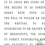 John Paul II "It Is Jesus" Catholic Print, 8x10 5x7, Santa Clara Design, Saint Quote Art, Catholic Poster, Inspirational Print, Confirmation