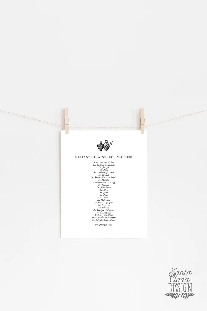 Litany of Saints for Mom, Gift for her, Mother's Day Gift, Catholic home print, catholic gift for mother, Holy Family, Catholic wall art