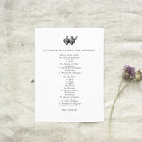 Litany of Saints for Mom, Gift for her, Mother's Day Gift, Catholic home print, catholic gift for mother, Holy Family, Catholic wall art