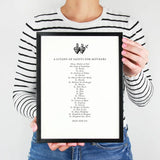 Litany of Saints for Mom, Gift for her, Mother's Day Gift, Catholic home print, catholic gift for mother, Holy Family, Catholic wall art