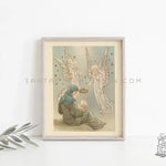 Mary And Crowned Infant Jesus Vintage Art Print
