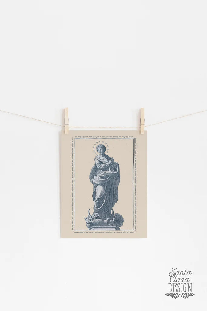 Our Lady Marian Art Print, Hail Mary print, mother's day catholic print, Blessed Mother, Marian poster, Mary catholic art, Catholic Art