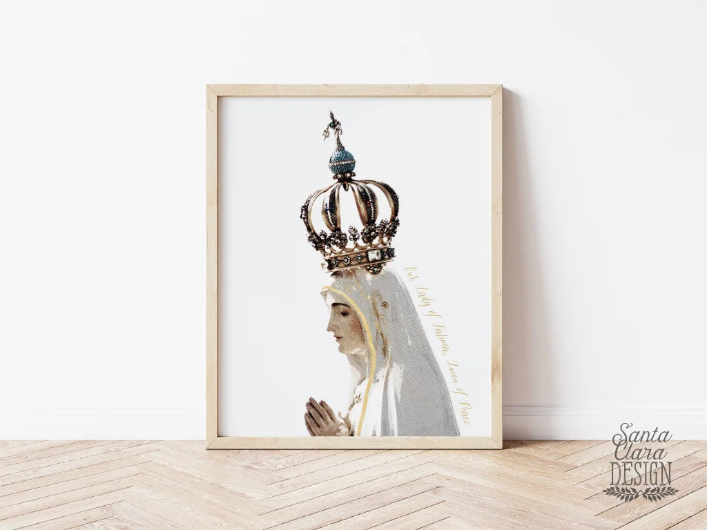 Our Lady of Fatima Catholic Art Print, Marian Art, Catholic Gift, Catholic Art, Catholic Gift, Mary Print, Lent art, Lenten print