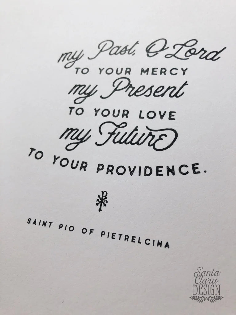 Padre Pio "My Past to Your Mercy" Quote Print | Catholic Print | Catholic wall Art