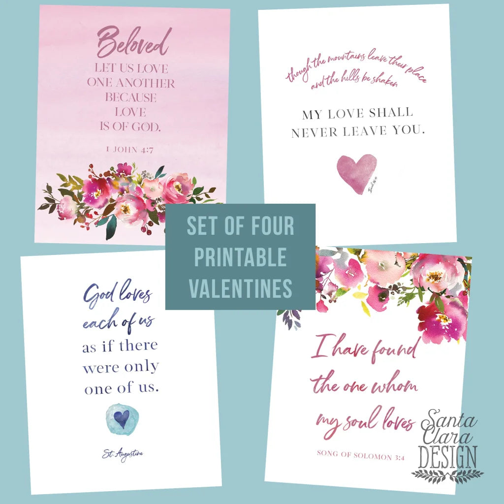 PRINTABLE "Beloved" St. Valentine Card | 1 of 8 Catholic Saint/Scripture cards for St. Valentine's day, download and print from home
