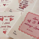 Catholic Valentine Set of six PRINTABLE mini cards | Catholic Saint & Scripture cards for St. Valentine's day, download and print from home