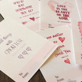 Catholic Valentine Set of six PRINTABLE mini cards | Catholic Saint & Scripture cards for St. Valentine's day, download and print from home