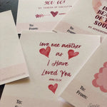 Catholic Valentine Set of six PRINTABLE mini cards | Catholic Saint & Scripture cards for St. Valentine's day, download and print from home