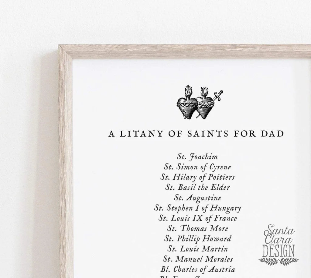 PRINTABLE Litany of saints for Fathers, dad prayer, Catholic Father Blessing, prayer print, gift for dad, printable prayers, print at home