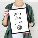 PRINTABLE "Pray, Fast, Give" Crown of Thorns Lenten Printable 8x10 Catholic art, printable prayer, Saint Quote, Catholic Posters, Lent decor