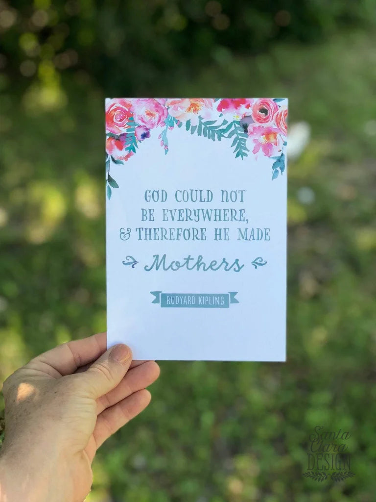 Rudyard Kipling quote "God could not be everywhere" Art Quote, Mother's Day Print, Gift for Mom, Author Quote, Book Print, Mom Birthday