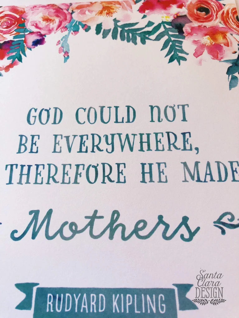 Rudyard Kipling quote "God could not be everywhere" Art Quote, Mother's Day Print, Gift for Mom, Author Quote, Book Print, Mom Birthday