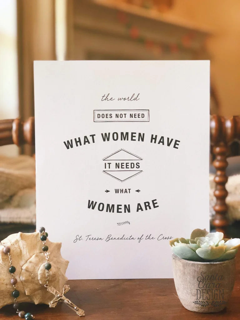 Edith Stein / St. Teresa Benedicta of the Cross Print "The World Needs Women" Saint Quote, Confirmation Gift, Catholic Print, Saint Print