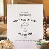 Edith Stein / St. Teresa Benedicta of the Cross Print "The World Needs Women" Saint Quote, Confirmation Gift, Catholic Print, Saint Print