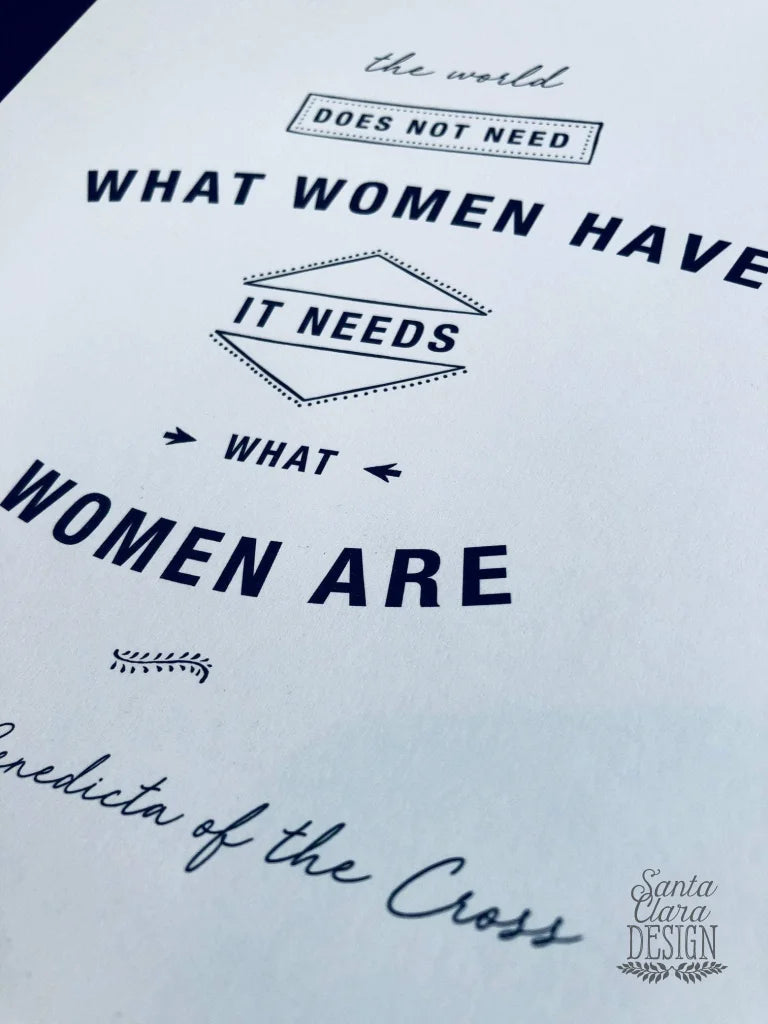 Edith Stein / St. Teresa Benedicta of the Cross Print "The World Needs Women" Saint Quote, Confirmation Gift, Catholic Print, Saint Print