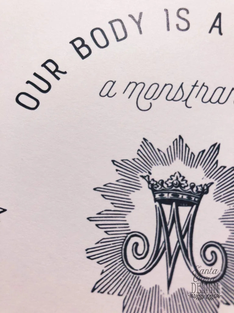 St. Gianna Molla Print "Our Body is a Cenacle" Catholic Saint Quote, Confirmation Gift, Catholic Print, Wall Art, Saint Print, Mothers Day