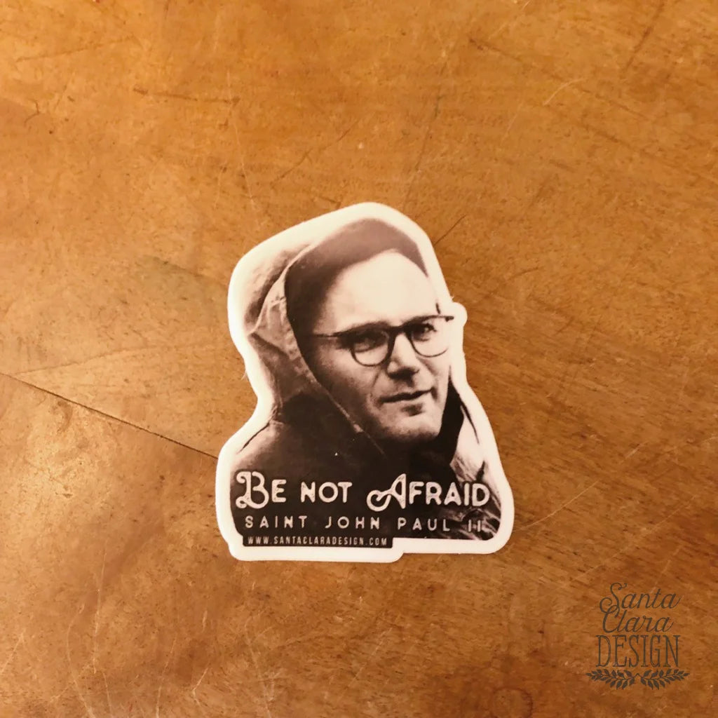 St. John Paul II Decal "Be Not Afraid" Catholic Inspirational Sticker for indoor & outdoor use | waterbottle laptop faith decal