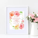 Floral "Easter People" Watercolor, St. John Paul II Print Wall Art, Easter Wall Decor Print, Catholic Easter Print, christian wall art