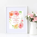 Floral "Easter People" Watercolor, St. John Paul II Print Wall Art, Easter Wall Decor Print, Catholic Easter Print, christian wall art