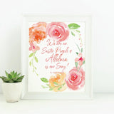 Floral "Easter People" Watercolor, St. John Paul II Print Wall Art, Easter Wall Decor Print, Catholic Easter Print, christian wall art