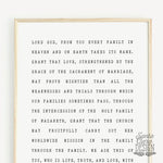 John Paul II Prayer for Families Catholic Print, Catholic Art, Saint Print, Saint Quote Art, Catholic Poster, Inspirational, Confirmation