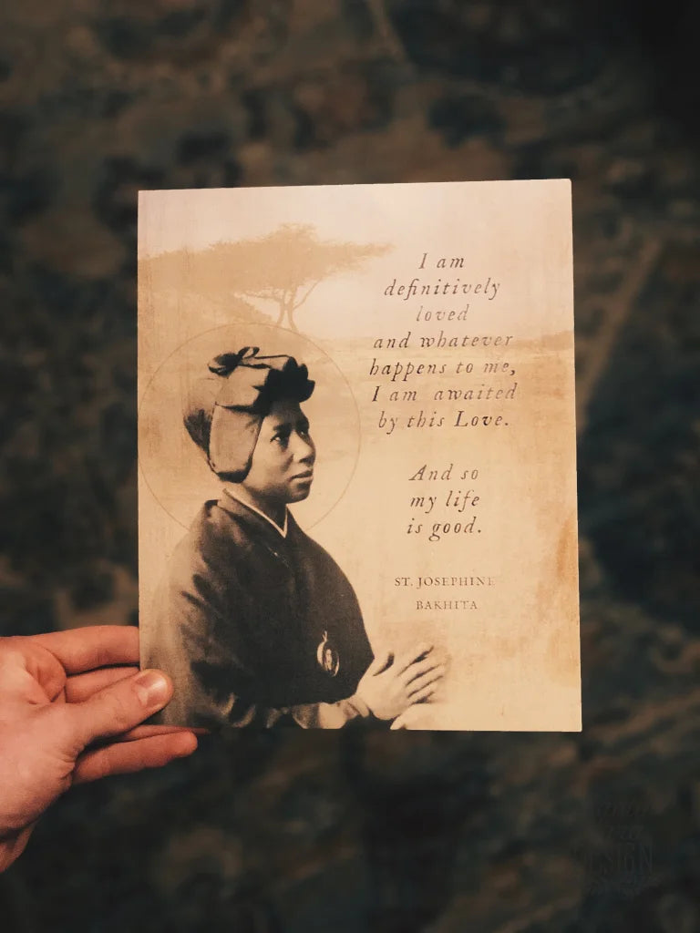 St. Josephine Bakhita Print "I am definitively loved" Catholic Art, Saint Quote, Confirmation Gift, Catholic Gift for her, Catholic Art