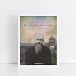 St. Maximillian Kolbe Print, santa clara design, saint quote, catholic art, catholic wall art, confirmation gift, RCIA gift, saint quote