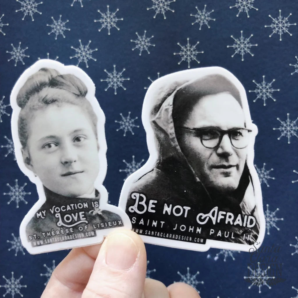 St. Therese of Lisieux Decal "My Vocation is Love" Catholic Inspirational Sticker for indoor & outdoor use | waterbottle laptop faith decal