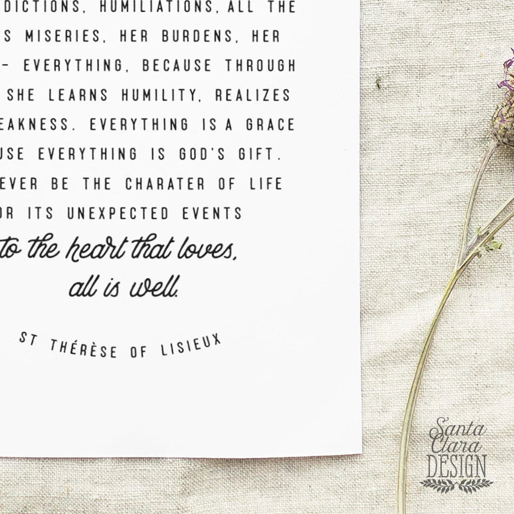 St. Therese of Lisieux &amp;quot;To the heart that loves...&amp;quot;  Catholic Saint Quote, Confirmation Gift, Catholic Art, Saint quote, Saint Art print