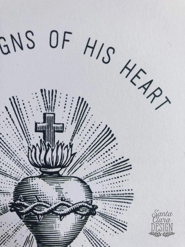 The Design of His Sacred Heart Catholic art print, Sacred Heart of Jesus, inspirational poster, wedding, graduation, valentine's gift